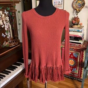 Anthropologie Eri + Ali fringed sweater boho 🔥 XS